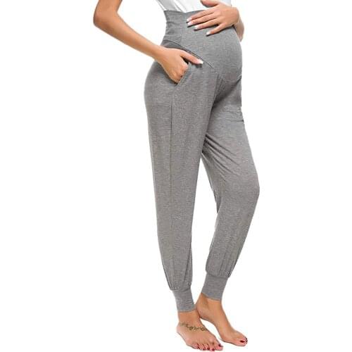 Womens Maternity Pants Pregnant Leggings Pants Leisure-Time Loose Casual Pregnant Motion Pants Pregnancy clothes Trousers