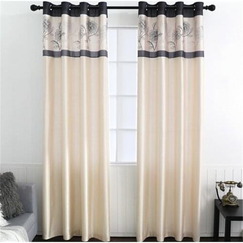 1 Panel Stitching Luxury Faux Silk Pattern Grommet Type Blackout Curtain with lining for Door Kitchen,Bedroom Living Room 8JL806