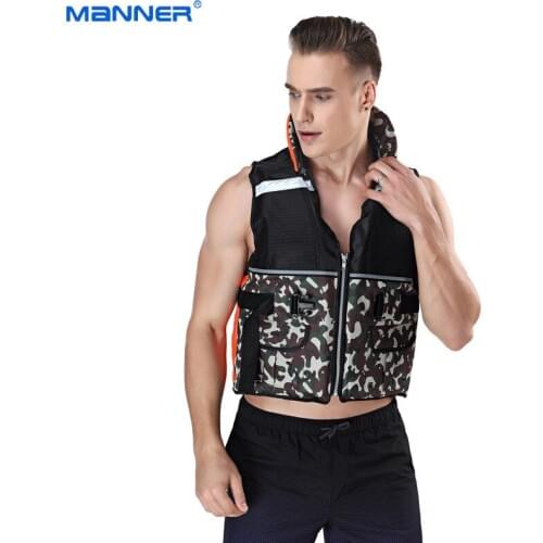 Multi-pocket Hooded Life vest Buoyancy Jacket Fishing clothes Water rescue Surfing Rafting Boating Wading quipment Adult Unisex