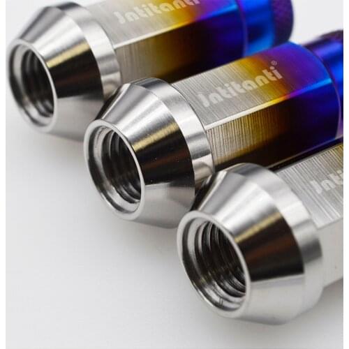 Sell M12*1.5*48 high strength Burnt blue Gr5 titanium wheel nut with knurled open end