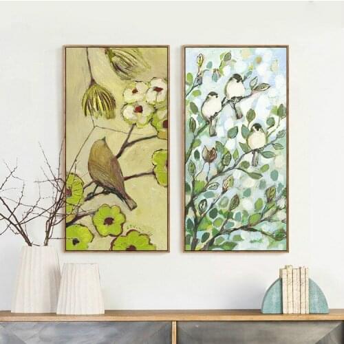 Chinese Traditional Landscape Paintings Freehand Bird Flower tree Decorative Paintings Canvas Poster Home Decoration Picture