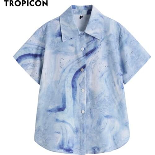 Женские голубые рубашки TROPICON China At AliExpress