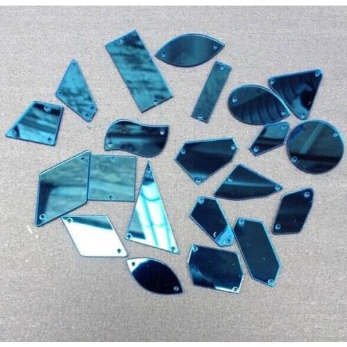 Hand sewing blue acrylic mirror , DIY hand sewing acrylic mirror pieces for garment , bags decoraion mirror accessory