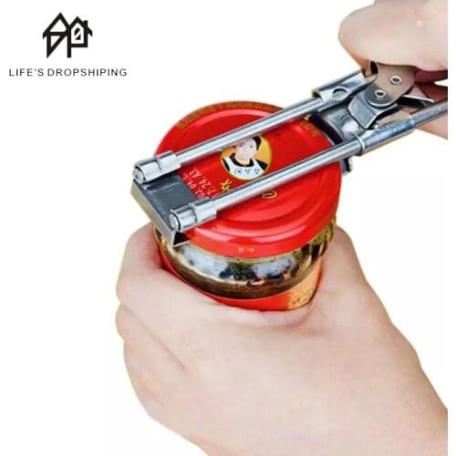 1PC Multifunctional Beer Bottle Opener Stainless Steel Adjustable Can Opener Manual Jar Lid Opener Gripper Home Kitchen tools