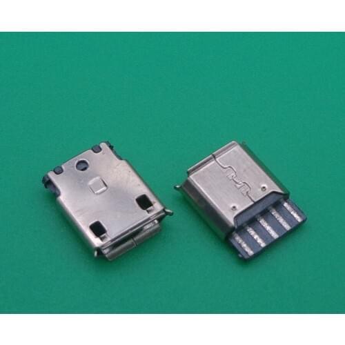 10pcs Type B V8 Warp Edge 5Pin USB Connectors Micro USB Connector Female Port Jack Tail Plug Sockect Terminals