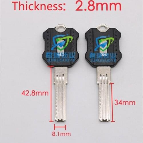 10pcs x Anti-theft lock key embryo Double Tow Slot Blank Key Blade Replacement Length 43mm JF149