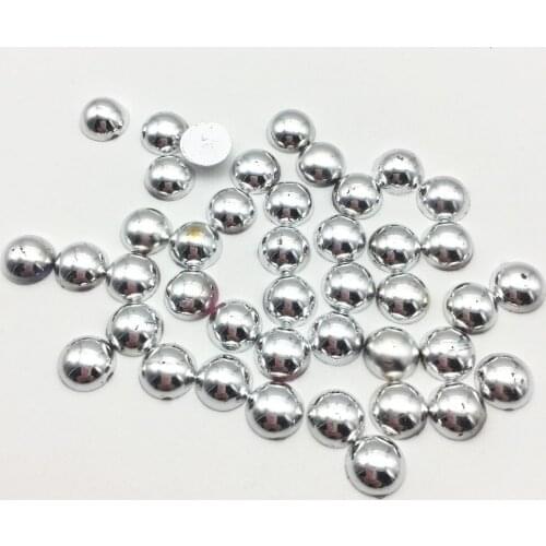 1000pcs 10mm Shiny Silver Gold Half Round Flatbacks Embellishments DIY Phone Decorations Christmas Crafts