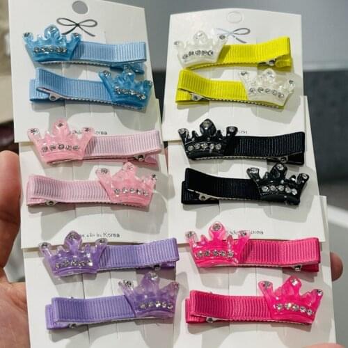 12Pcs/Set Girls Crystal Crown Shiny Hair Clips Kids Lovely Hairpins Headband Barrettes Children Fashion Hair Accessories Gift