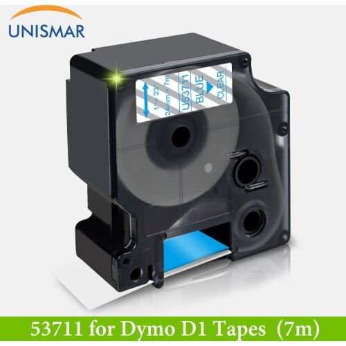 24mm Blue on Clear D1 Label Tape Compatible Dymo Label Maker 53711 Home Office Waterproof Sticker for Dymo LabelManager Printer