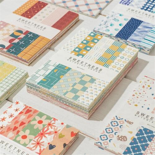 50 Pcs Hand Account Decoration Base Paper Retro Korean Material Paper DIY Scrapbook Diary Collage Material Kawaii Stationery
