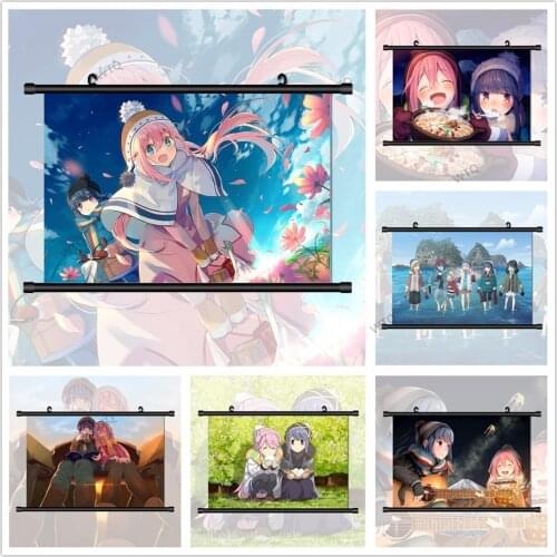 WTQ Anime Posters Laid-Back Yuru Camp Rin Shima Nadeshiko Kagamihara Anime Manga Decor Wall Art Picture Room Decor Home Decor