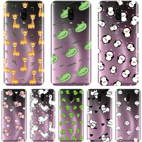 Phone Case For One Plus 6 6T 5 5T 3 3T Pink Pig Dog Panda Dinosaur Alpaca Soft Silicone Back Cover For OnePlus 6 6T 5 5T 3 3T