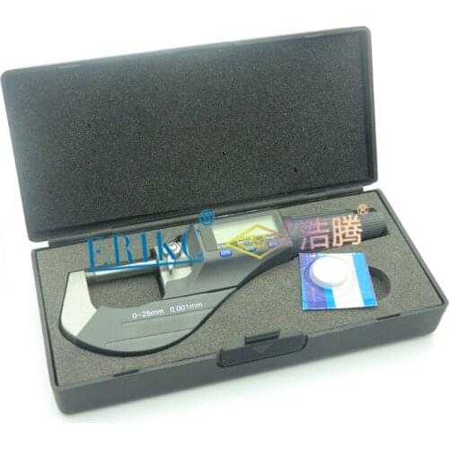 ERIKC Digital Micrometer Gauge , Injector Tools Shims Testing Micrometer for Diesel Injector Adjusting Gasket