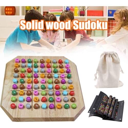 For Children Educational Toys Wooden Sudoku Game Chess With Questions Colorful Desktop Intelligence Development Logic Training