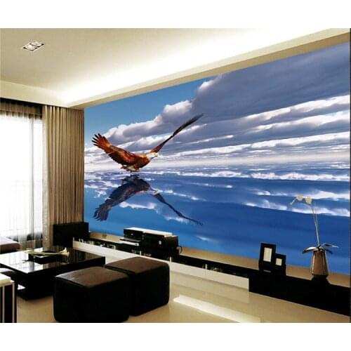 Atmospheric perspective eagle fly Custom photo wallpaper art wallpaper restaurant retro sofa backdrop 3d wallpaper 3d mural wall