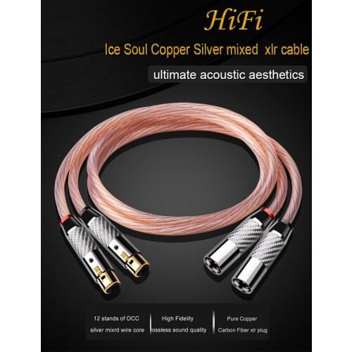 Hifi Xlr Cable High Quality Copper and Silver-plated 2XLR Male to Female Audio Cable