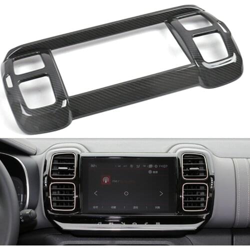 Chrome Navigation Frame Decorative Cover For CITROEN C5 Aircross 2017 2018 Carbon Look Car Detector Stick Styling