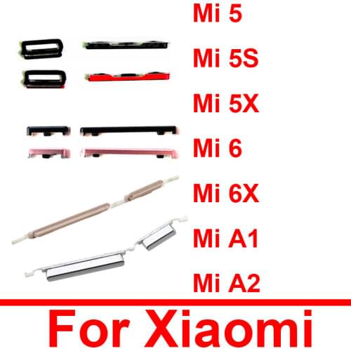 ON / OFF Power Button Volume Side Button For Xiaomi Mi 5 5s 5X 6 6X Mi A1 A2 Power Volume Up Down SideKey Replacement Parts