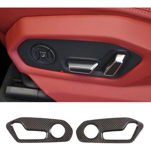 For Lamborghini URUS 2018-21 Real Carbon Fiber Seat Adjustment Buttons Panel Switch Decoration Stickers Interior Auto Accessorie