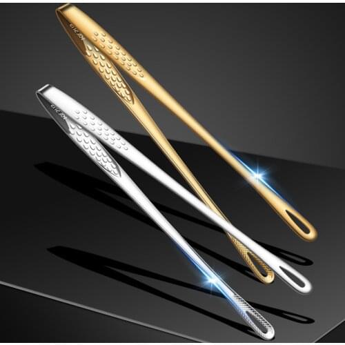 304 Stainless Steel Barbecue Clamp Kitchen Food Tong Portable BBQ Tweezer Serving Buffet Clip Cooking French Fries Kitchen Tool
