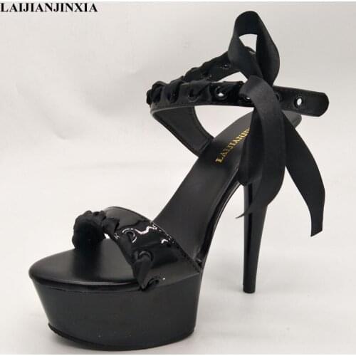 LAIJIANJINXIA New Classic 15CM Open Toe Sandals High Heel Butterfly-knot Platforms Pole Dance/Performance/Model /Wedding Shoes