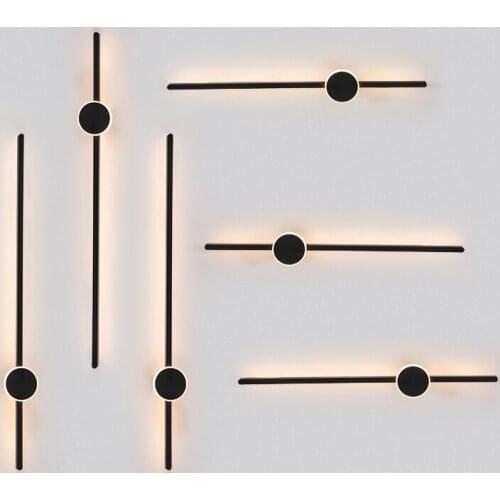 Minimalist Modern LED Wall Lamp Black/White Nordic Deco Wall Lights For Living Room Bedroom Aisle AC95-265V Sconce Fixtures