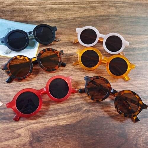 2020 Fashion Round Kids Sunglasses Plastic Pink Boys Girls Glasses Frame UV Protection Children Sunglasses Eyeglasses Eyewear