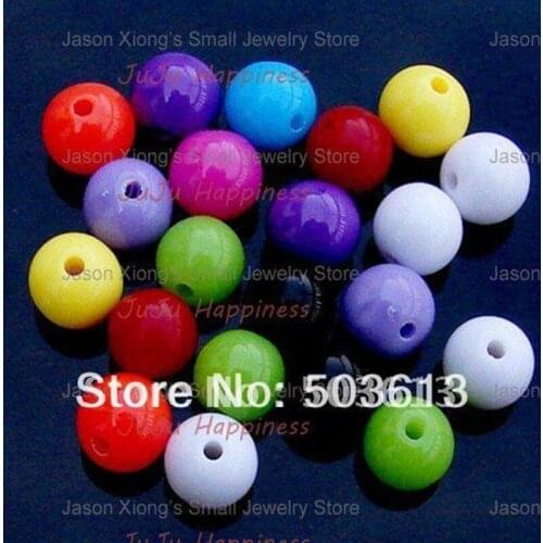 Fashion Mix Color Acrylic Beads DIY Loose Round Plastic Beads 8/10MM 100PIECES ab1210