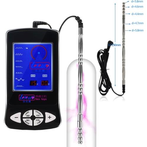 SM Male Electro Shock Sex Penis Plug Urethral Catheter Sounds Dilator Electric Stimulation Horse Eye Stick Medical Sex Products