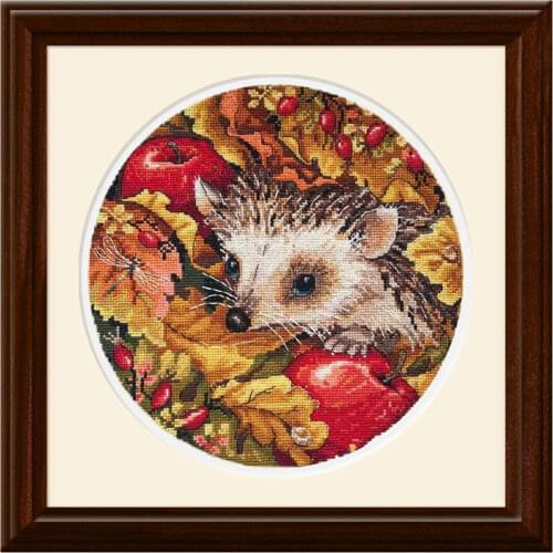 Cute Animal Series Fishxx Cross Stitch D837 Autumn Hedgehog Precision Printing Kit Home Manual Decoration