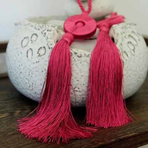 SET of 2 STUNNING LUXURY SILK CURTAIN DRAPES HOLDBACKS TIEBACKS TIE BACKS 73CM DIY free shipping 4 colors HOT