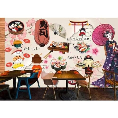 Papier peint mural 3d wallpaper 3d Adhesive wallpaper Japanese sushi restaurant tooling wall wall papers home decor