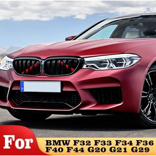 Front Kidney Grille Cover Trim Strips For BMW F32 F33 F34 F36 F40 F44 G20 G21 G29 M Sport Style Decoration Grille Accessories