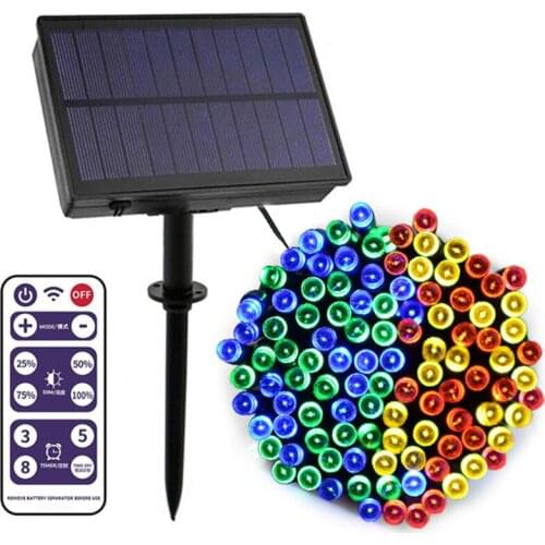Solar Christmas Lights With Remote 22M 200LED 8 Modes Outdoor Solar Fairy String Lights For Xmas Tree Wedding Party Backyard