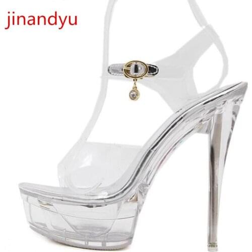 Platform Sandals Size 42 43 Women Peep Toe High Heel Shoe Sandal Chunky Heels Sandles Women Summer Sandalias Transparentes Mujer