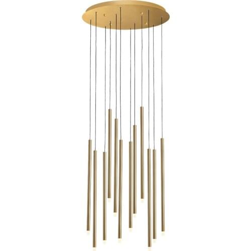 Brief Design Modern LED Chandeliers Hanglamp Gold Black Staircase Lighting Fixture