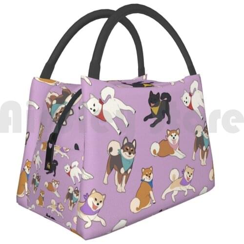 Cooler Lunch Bag Picnic Bag Nihon Ken Pattern-Akiko Variant Nihon Ken Japanese Dog Shiba Inu Shiba Akita Inu Akita