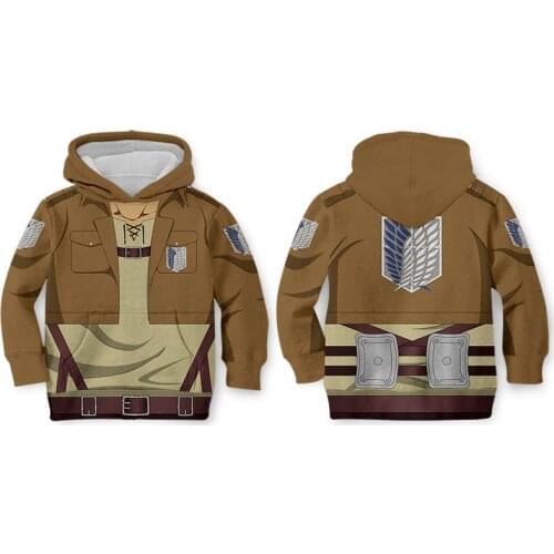 Anime Attack on Giant Cosplay Hoodie 3d Print Popular Hooded Sweatshirt Winter Unisex Adult Kids Casual Sweatshirt Wholesale