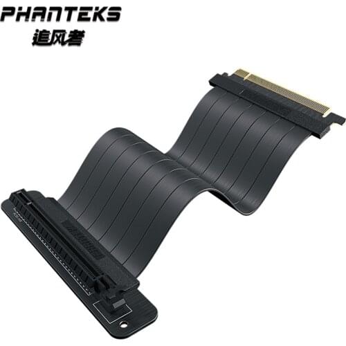 Phanteks PR22 PCI-E x16 Video Card Extension Cable,Vertically 180 ° To 90° 220MM,600MM Fit RTX2080Ti/2070 Anti Interference