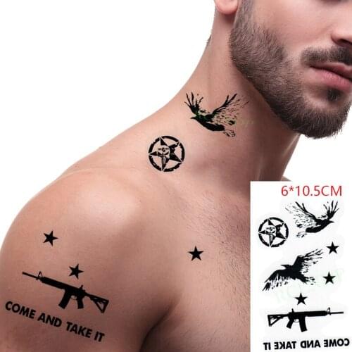 Waterproof Temporary Tattoo Sticker ins Bird pentagram stars gun cool Body Art flash tatoo fake tatto for Women Men