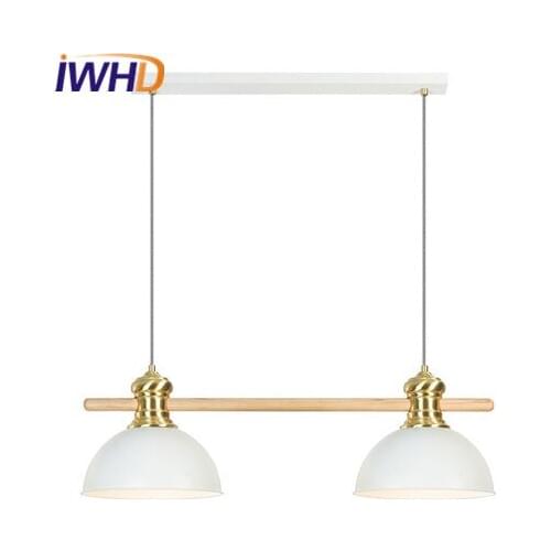 IWHD Double Heads Iron Lampara Led Pendant Light Fashion Kitchen Modern Hanging Lamp Home Lighting Fixtures Bedroom Hanglamp