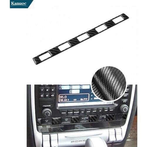 Car Accessories Car Stickers Carbon Fiber Cover Trim Air Conditioning Climate Control 1PCS For Porsche Cayenne 2003-2010