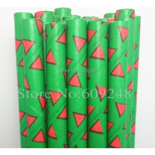 100pcs Mixed Colors Christmas Red Triangle Pattern Green Paper Straws Drinking,Discount Biodegradable Vintage Party Supplies