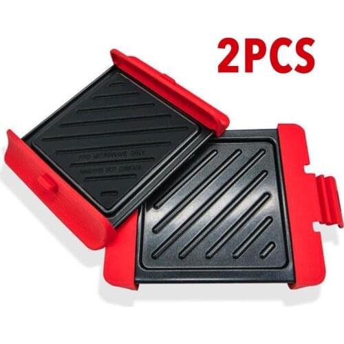 2PCS Heat Resistance Barbecue Tray Baking Pan Non-stick Cooling Rack Baking Sheet Microwave Oven Safe for Chicken Wing Pizza