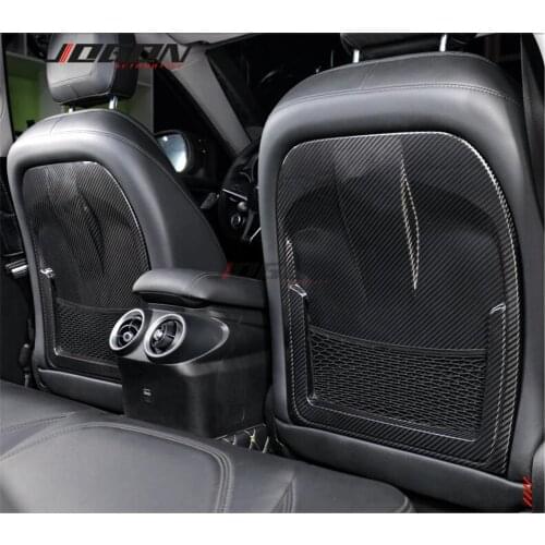 2pcs Real Carbon Fiber For Alfa Romeo Giulia Stelvio 2017- 2020 Car Accessories Rear Seat Protection Decoration Covers Stylish