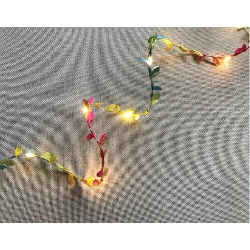 20pcs LED leaves light fairy warm white lights led string lights garland wedding home Wall decoration mini led copper lights