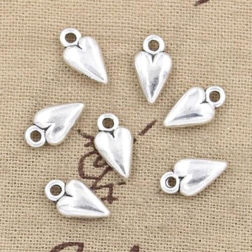 20pcs Charms Lovely Heart 13x7mm Antique Making Pendant fit,Vintage Tibetan Silver color,DIY Handmade Jewelry