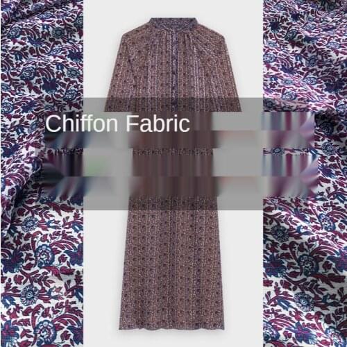 2021 early spring new European and American brand soft Shunyu chiffon flower dress skirt diy fabric