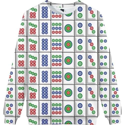 2021 Mahjong Hoodies Sweatshirts Fashion Men/Women Capless Sweatshirt Mens Long Sleeve Unisex 3D Print Hoodie Clothes