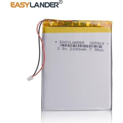 385569 3.8V 2100mAh Rechargeable Li-Polymer Li-ion Battery For GPS DVR Car recorder phone explay t35 tv